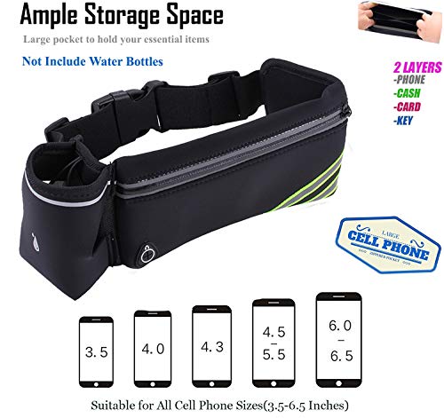 Hydration Running Belt with Water Bottle Holder for Smartphones