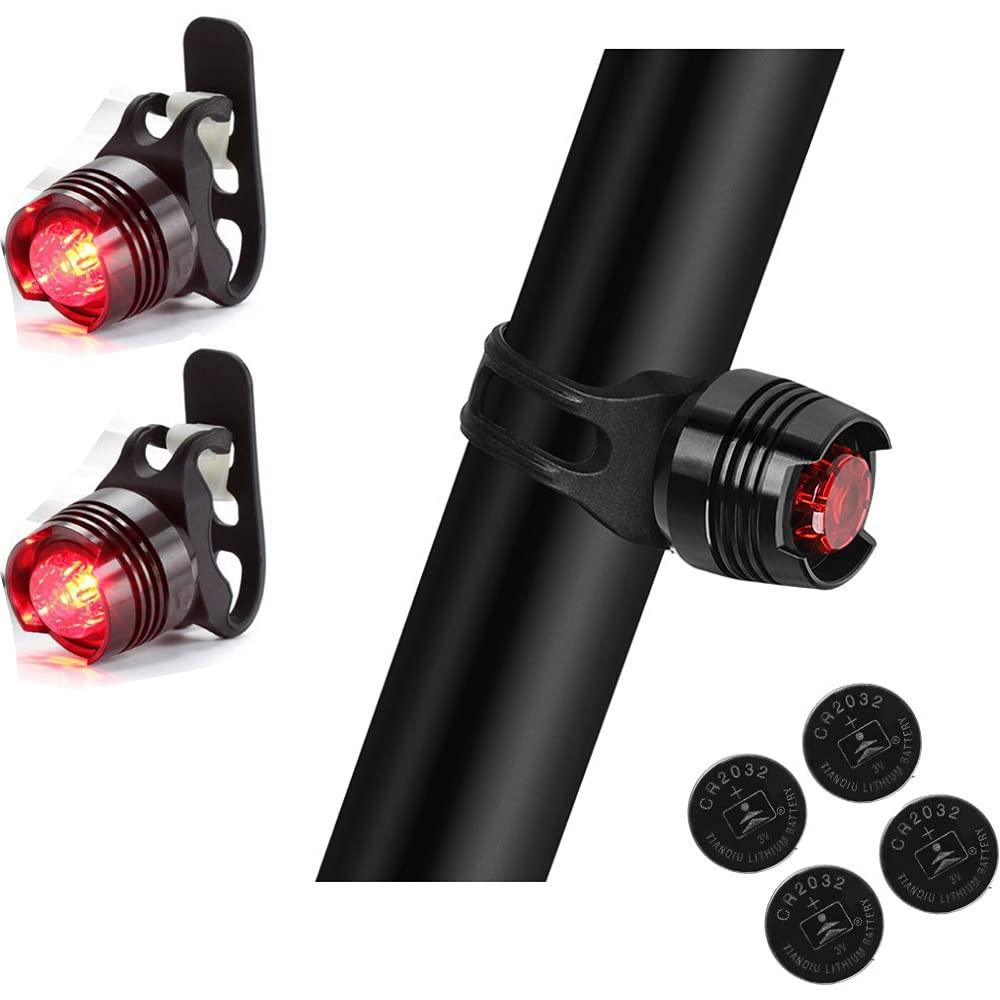 2PCS Rear Bike Tail Light Mini Strap-On LED Micro Bicycle Lights,180 Degree Visibility - Safety on All Sides