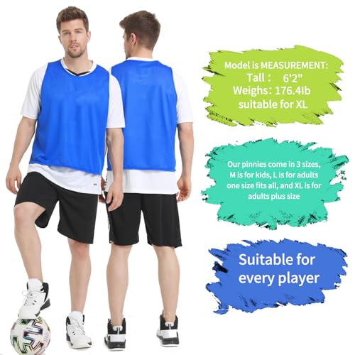 Lightweight Mesh Pinnies Scrimmage Vests for Sports - 12/24/48 Pack