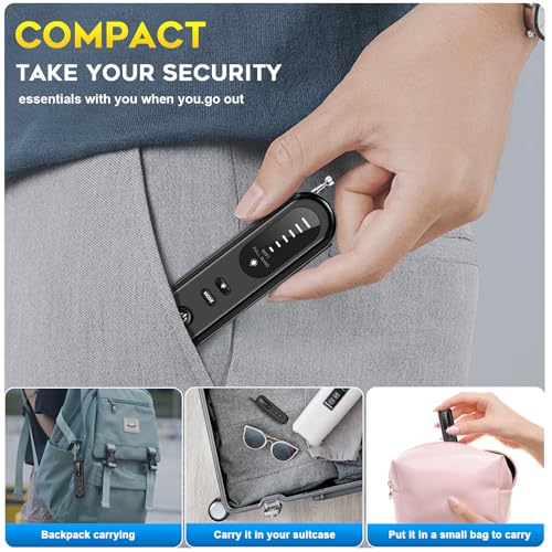 SEVENPARK Hidden Camera Detector - 2025 Portable Camera Finder, GPS Tracker Detector, RF Wireless Signal Scanner for Office, Hotels, Cars, 5 Levels Sensitivity (Black)