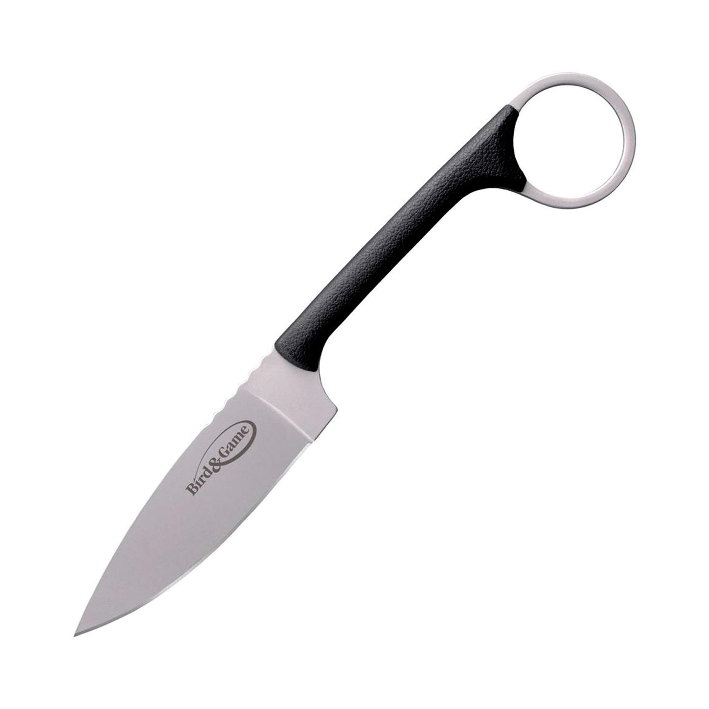 Cold Steel Bird & Game 3.5" Lightweight Durable Japanese AUS8A Stainless Steel Fixed Blade Drop Point Outdoor Hunting Neck Knife, Resistant Secure-Ex Sheath