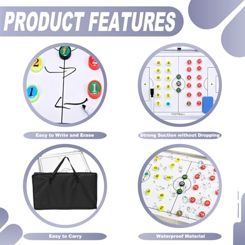 Soccer Coaching Board - Magnetic Double-Sided Tactics Board - White