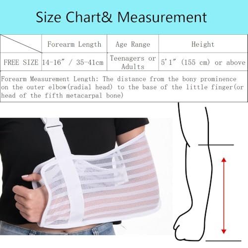 Breathable Arm Sling with Cushioned Shoulder Pad - Reversible Mesh Brace