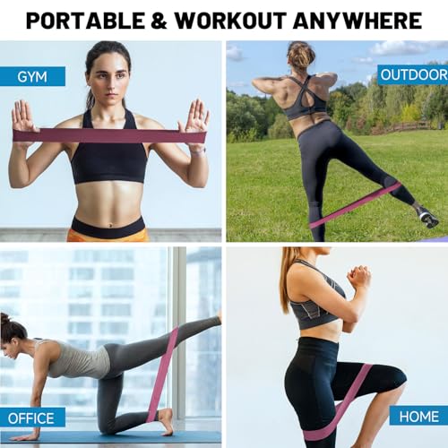 Resistance Loop Exercise Bands Set - 5 Levels, Pink