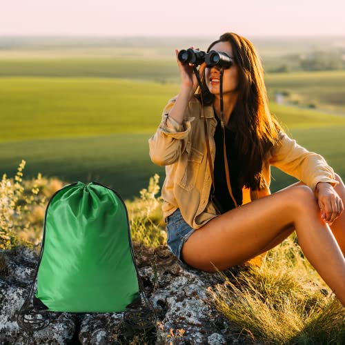 Green Drawstring Backpack - 2 Pack Lightweight Sports Bags