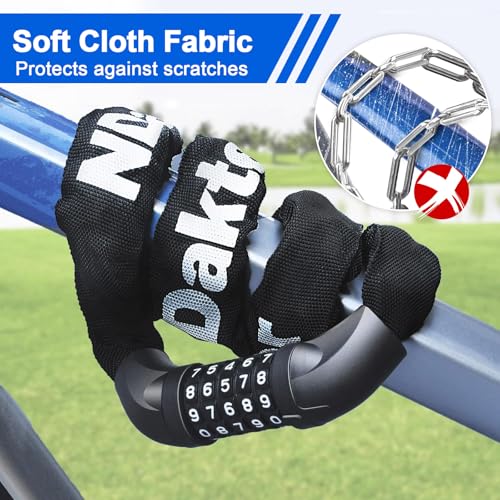 Heavy Duty 5-Digit Resettable Bike Chain Lock - 3.2 Ft Anti-Theft Security