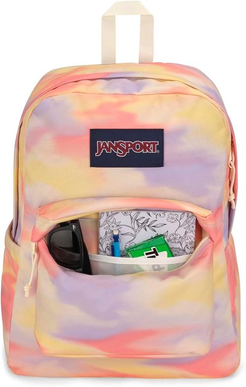 JanSport SuperBreak Plus Backpack - Spacious Daypack with Padded 15-Inch Laptop Sleeve & Bottle Pocket | Blurred Wash
