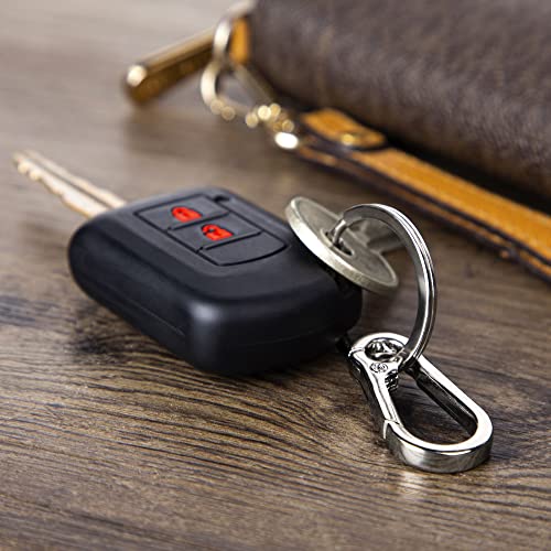 4-Pack Multipurpose Keychain Carabiner Clips with 1.25-Inch Steel Keyrings