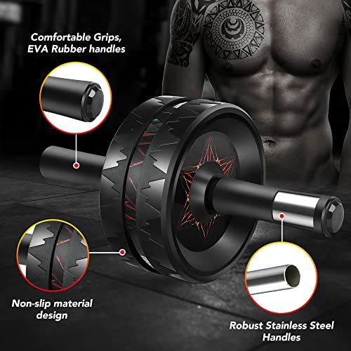 Ab Roller Wheel for Core Strength Training - Portable & No Noise