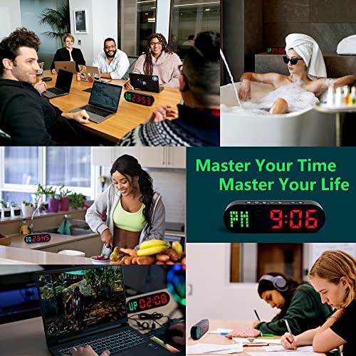 Portable Gym Timer with Progress Bar - Rechargeable Black+Red
