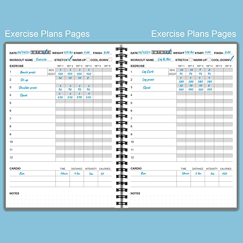 A5 Fitness Planner Journal for Weight Loss & Workouts - Grey