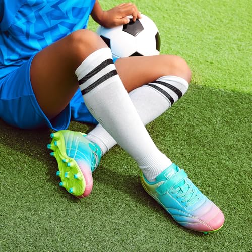 Stelle Kids Soccer Cleats - Outdoor Training & Match Shoes, Big Kid Prism Pop