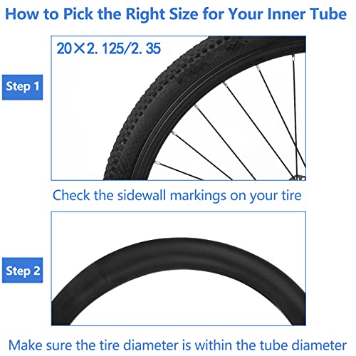 16 Inch Bicycle Inner Tubes - Pack of 2, 2.10-2.40 Width