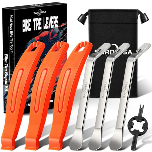 Bike Tire Levers Kit - 6-Pack Tire Repair Tools with Drawstring Bag