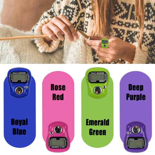4-Piece Electronic Finger Counter - LCD Digital Hand Tally Clicker