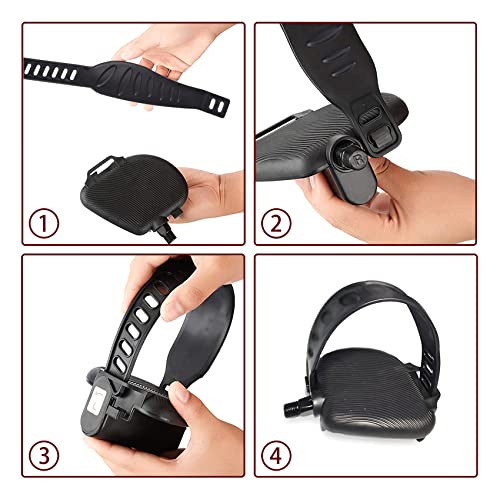 Adjustable Bicycle Pedal Straps - 13 x 2.2 in Rubber