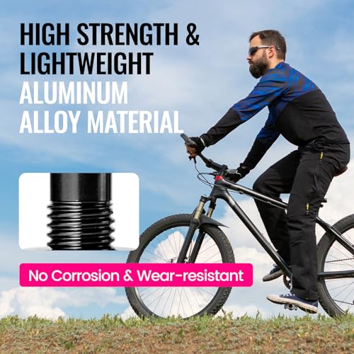 PERTUAL Black 45mm Tubeless Presta Valve Stems Alloy Pair for Bicycle