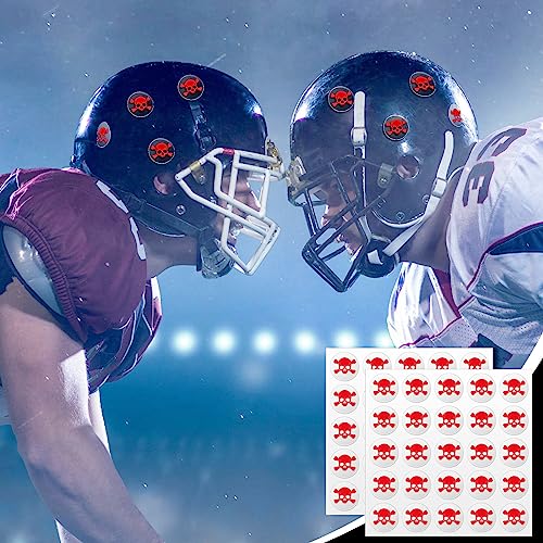 Football Helmet Stickers - 200 Pcs Clear Red Decals, 1-1/8 Inch
