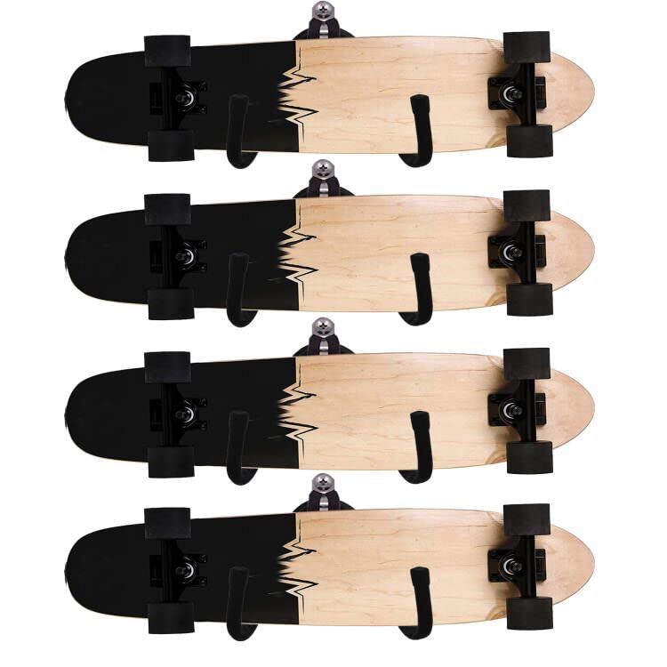 Adjustable Skateboard Wall Rack Storage - Holds 4 Boards, Garage & Home Display