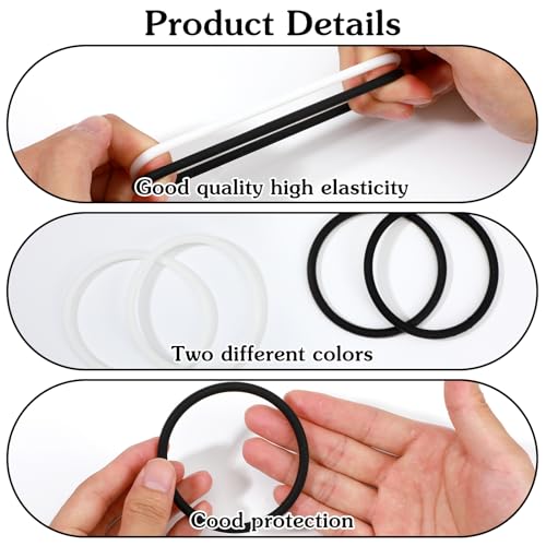 Silicone Patella Knee Straps - 4 Pack - Black and White