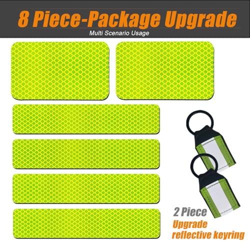 Reflective Patch Hook Fastener - 6 Pack, Green Color