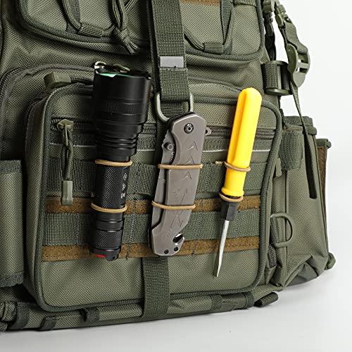 Tactical Gear Holder Clip Pack of 10 - Molle Web Dominator - Tan