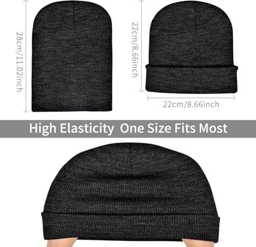 Warm Winter Beanie for Men & Women - Soft Knit Cuffed Hat - Sea Blue/Black