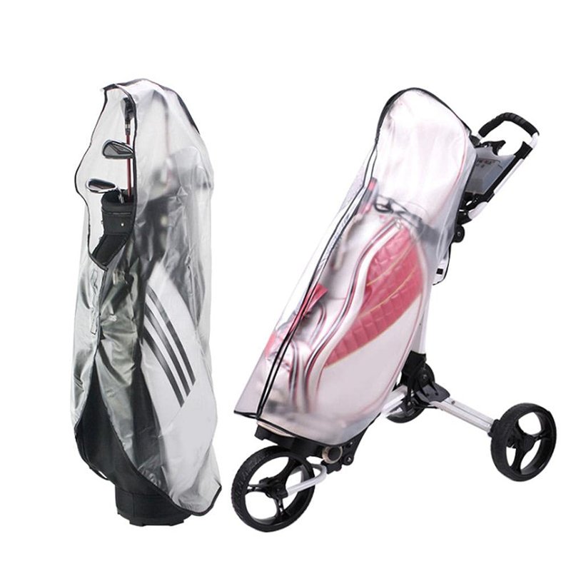 Zhongdawei Golf Bag Rain Cover, Transparent Waterproof Rain Cover Water Windproof Translucent PVC Golf Cart Travel Bag Rain Cover Portable Golf Rain Cover for Golf Bags Push Carts