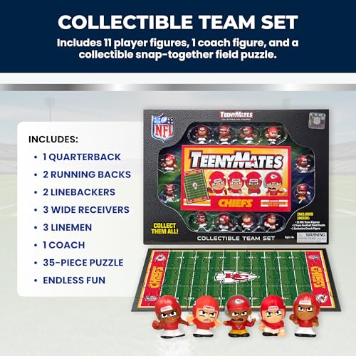 NFL Football Action Figures Gift Set with Puzzle - 11 Players & Coach