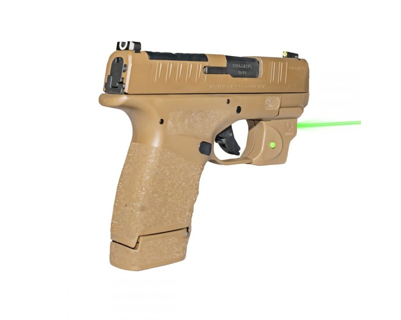 Viridian E Series Green Laser Sight for Springfield Hellcat, Gun Sight with Ambidextrous On and Off Switch, FDE