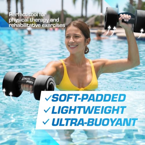 X-Large Black Water Dumbbells for Pool Exercise - Sunlite Sports