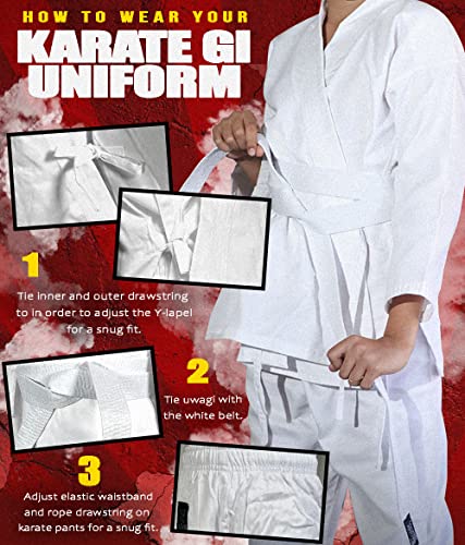 Kids Karate Uniform with Belt - Durable White Gi for Martial Arts