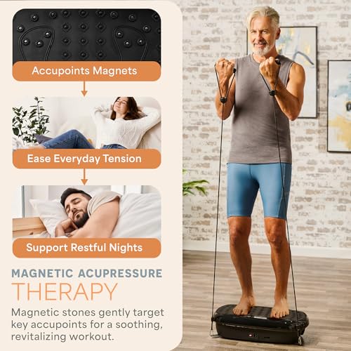 Compact Vibration Plate with Magnetic Acupoints - Black