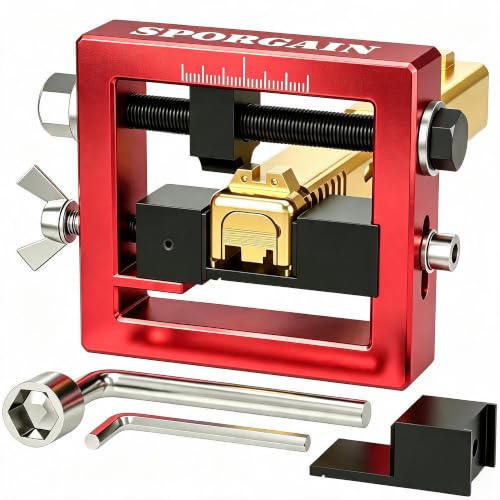 SporGain Anodized Red Sight Pusher Tool for Square Glock Slides, Heavy-Duty Precision Frame