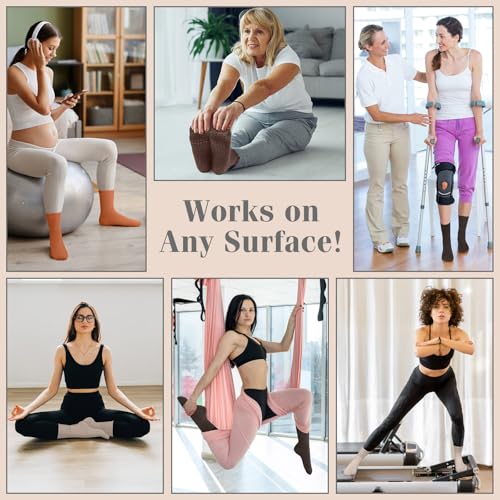 Non-Slip Grip Pilates Socks for Women - Dark Brown/Orange/Brown/Light Brown