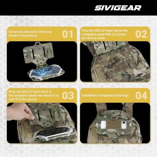 SIVIGEAR Tactical Molle Phone Holder CP for Plate Carrier Vest, Quick Release & Adjustable, Fits 4.7-6.7 Inch Smartphones