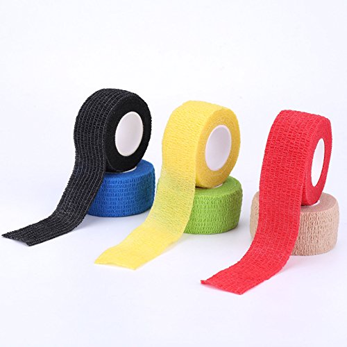 Self-Adhesive Cohesive Wrap Bandage - 12 Packs, 1" x 5 Yards