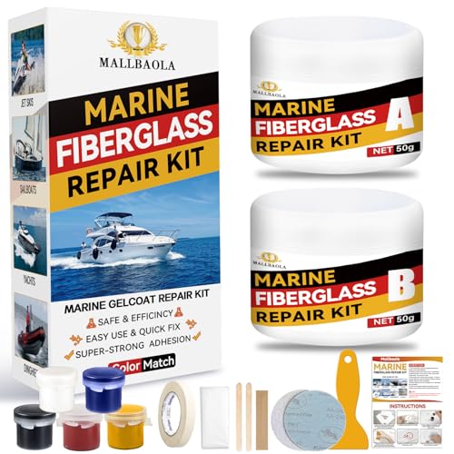 Marine Fiberglass Repair Kit for Boats - Gel Coat & Epoxy Filler