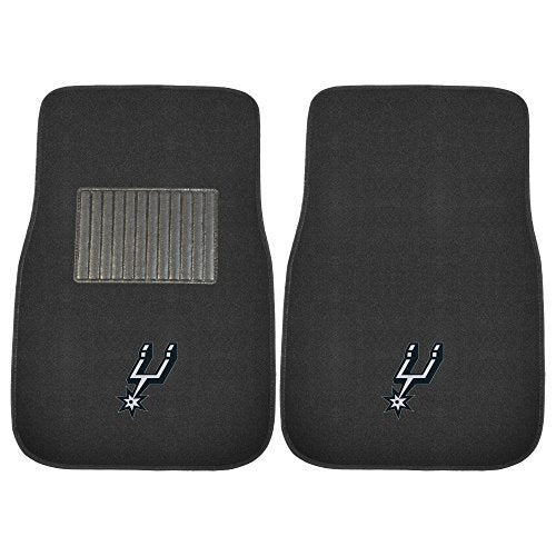 NBA San Antonio Spurs 2-Piece Embroidered Car Mat Set - Black