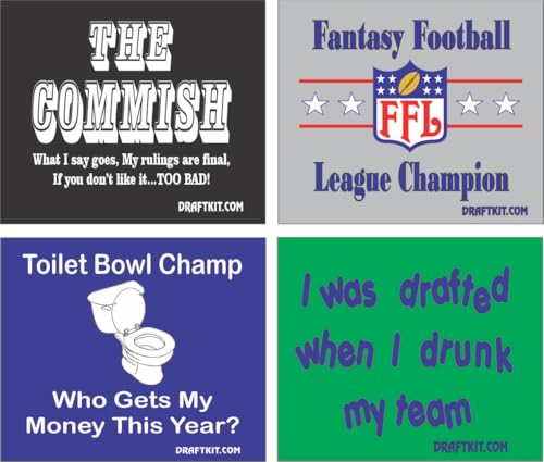 Fantasy Football Draft Can Cooler Set - 12 Unique Drink Coolers