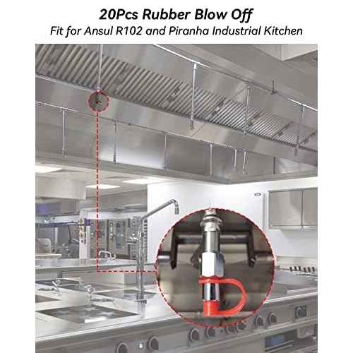 Rubber Blow Off Caps Fit for Ansul R102 Piranha Industrial Kitchen Fire Suppression Nozzles Suppression Vent A Hood Systems Grease Caps Kit, 20 Caps