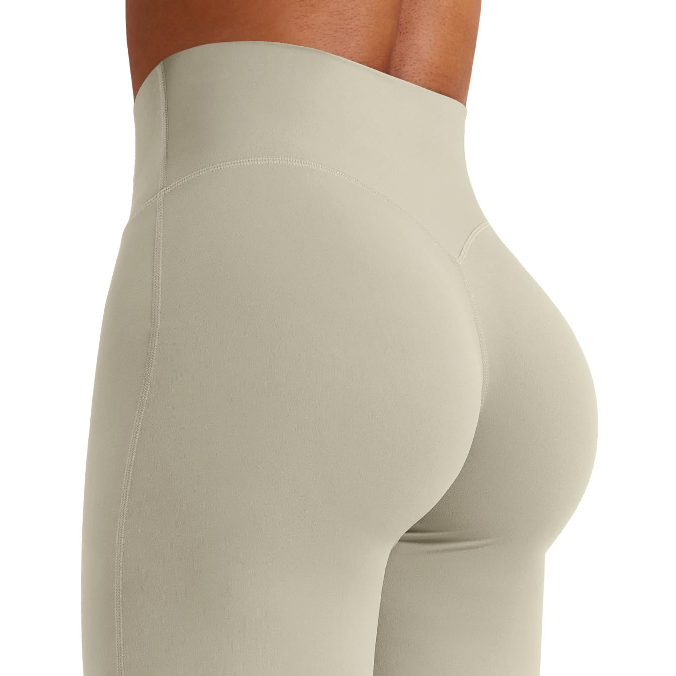 YEOREO Workout Womens Straight Leggings 29" Eddiy Yoga Pants Light Sand M