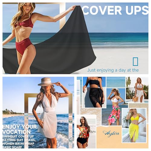Solid Color Chiffon Beach Sarong Cover Up - White