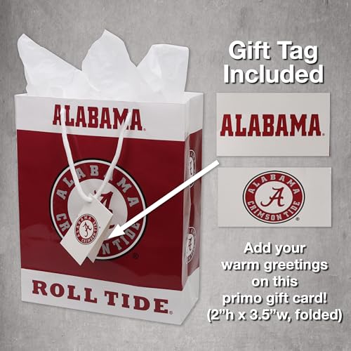 Alabama Crimson Tide Gift Bag - Medium Size with Tissue Paper