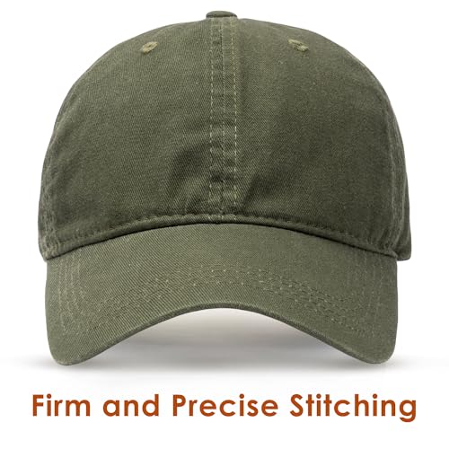 Unstructured Cotton Baseball Cap - 2 Pcs Navy Blue & Olive Green