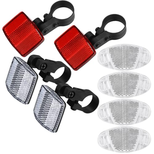 Bike Reflector Kit - 8 Pcs Front & Rear Safety Reflectors