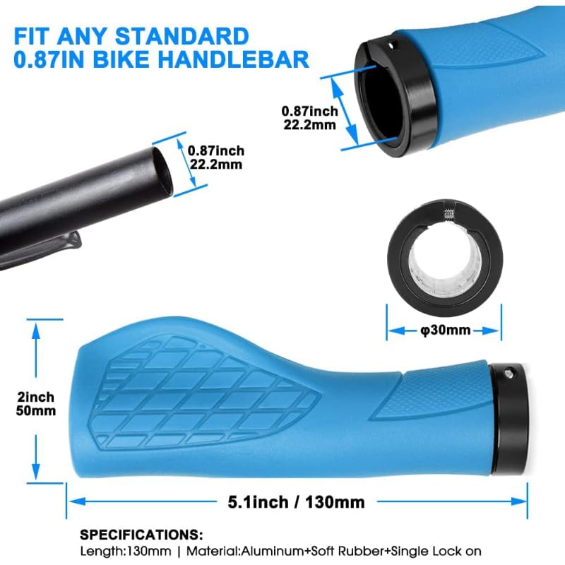 Ergonomic Lock-On Bike Grips - Non-Slip Comfort for Mountain & Hybrid Bikes