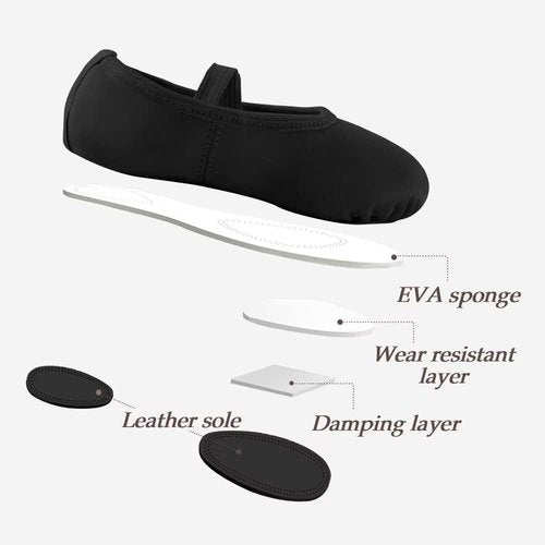 DyingSwan Toddler Ballet Shoes - Soft Leather No-Tie Dance Slippers for Girls | Sizes Toddler to Big Kid