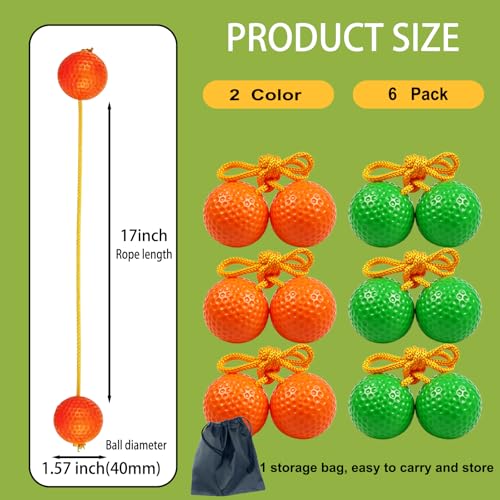 Kasteco 6 Pack Ladder Toss Balls with Storage Bag - Outdoor Lawn & Yard Game