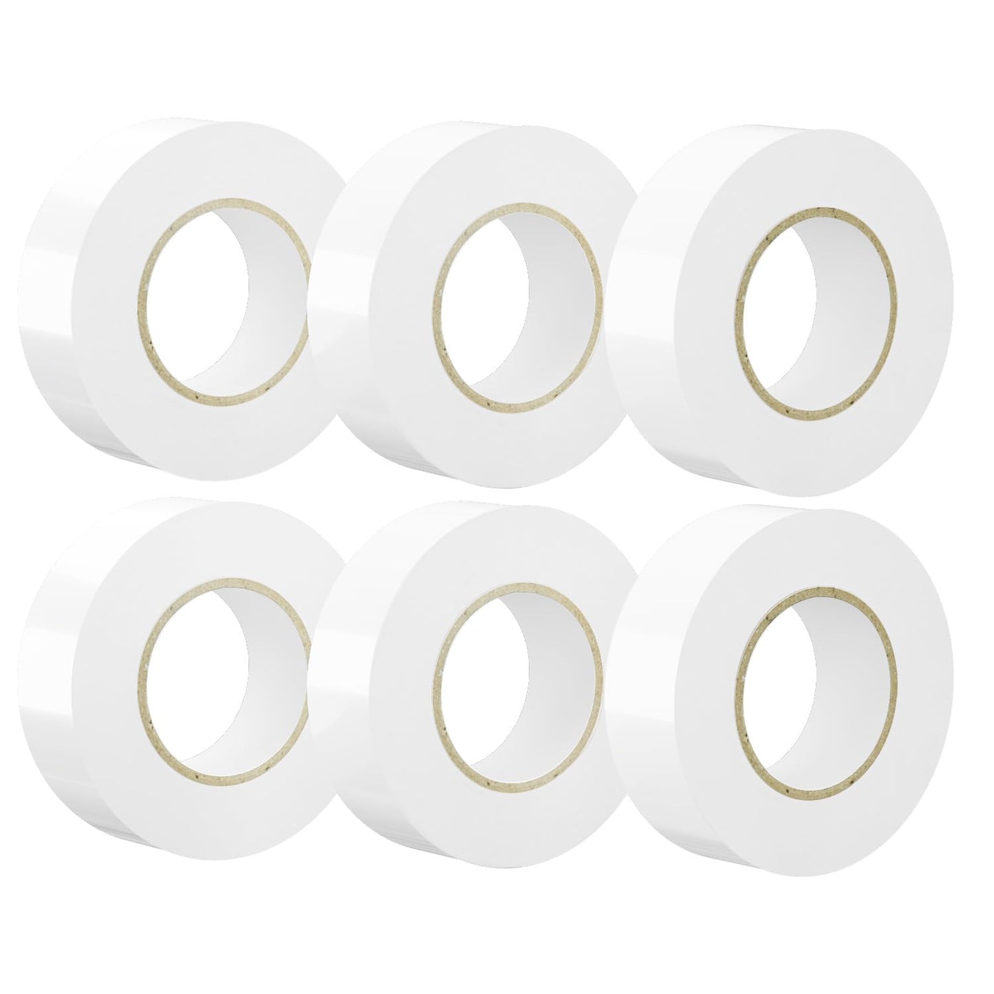 SWRT 6 Pack White Electrical Tape Waterproof, 0.7 in x 66 FT High Temp Electric Tape Under 600V for All Weather - UV Protection - Flame Retardant